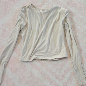Pink Rose Beige Long Sleeve Top